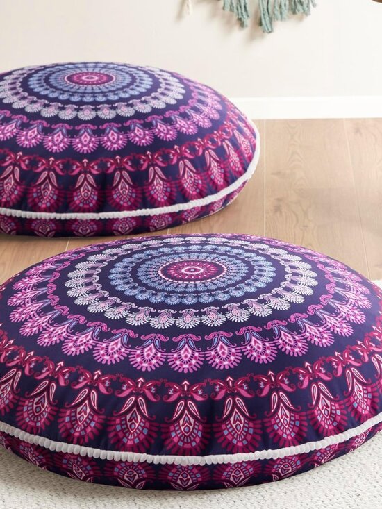 Other - Meditation Floor Pillow Set of 2, Round Large Pillows Seating for Adults, Bohemi
